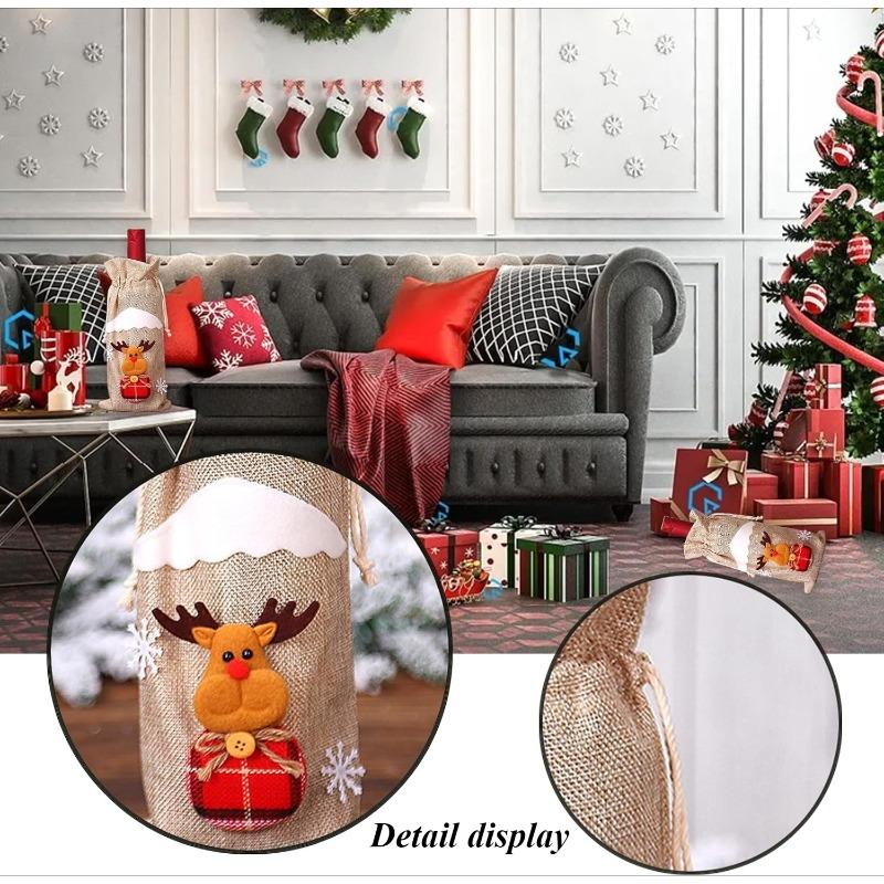 Wine Bottle Cover Santa Claus Christmas Decorations for Home Christmas Ornament Xmas Table Decor Happy New Year Gift