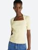 HAVELESS Ella Modal Square Neck Knit Top Butter