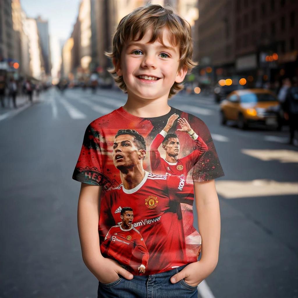 New European Football Summer 2025 3D Printed Spring/Summer Kids T-shirt by Cristiano Ronaldo