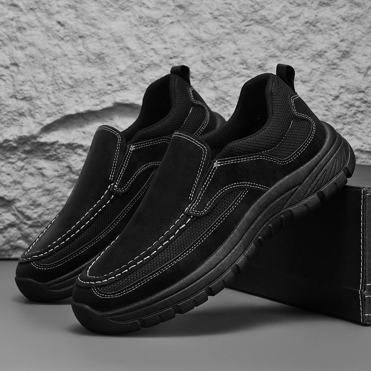 

High Quality Shoes 2026 Formal Men s Shoes Cushioned Sole Loafers Chinese Style Black Casual Shoes Promotional Sizes 46 47 48 39 чорний