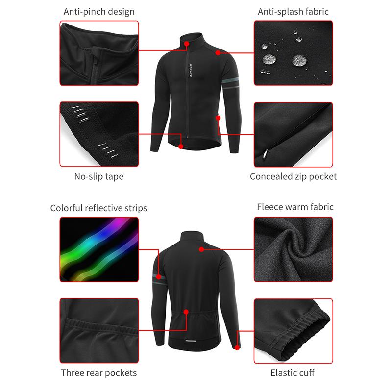 Cycling Sets WOSAWE Mens Winter Thermal Jacket Pants Gel Padded
