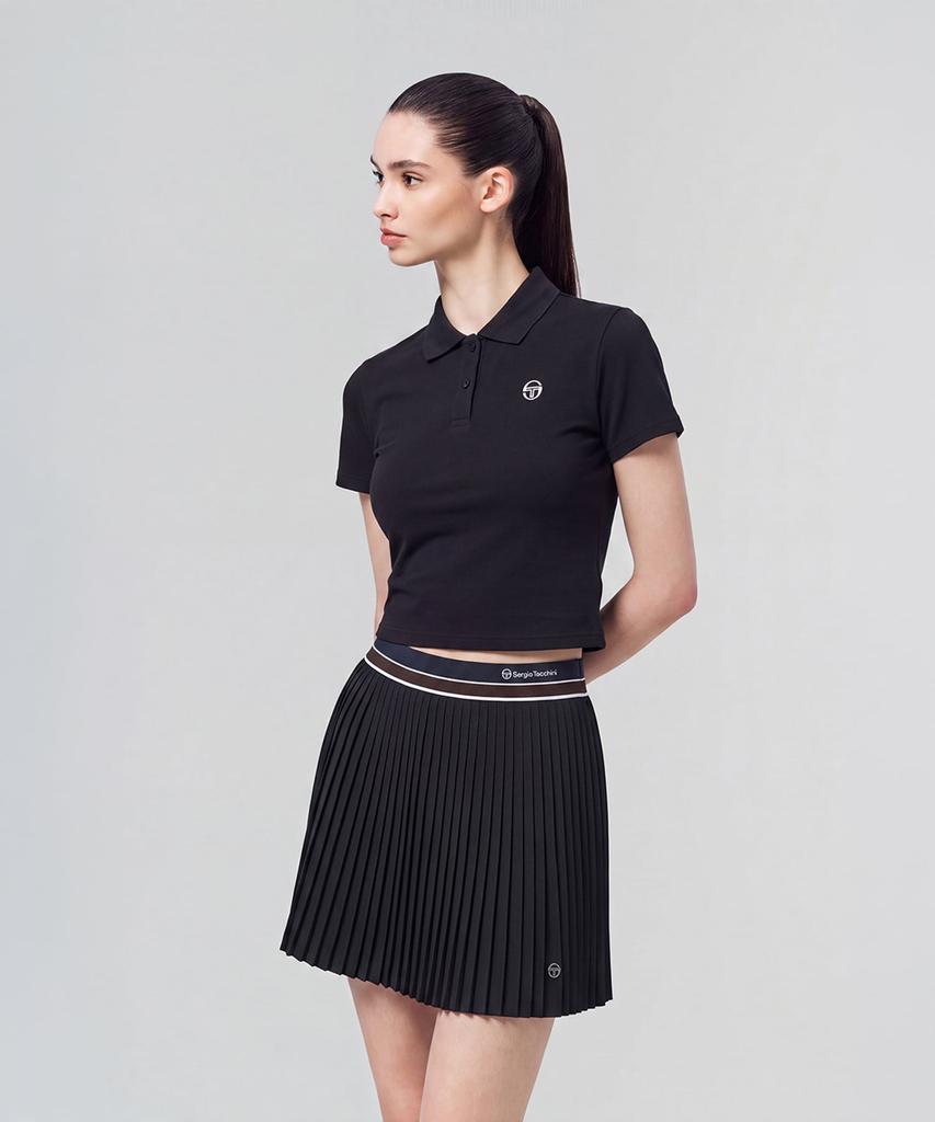 SERGIO TACCHINI W Colorband Flying Fine Pleats Skirt (Black)