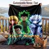 Personalized Flannel Throw Blanket,Hunter × Hunter Custom Printed Name, Cozy Plush Blanket For Home Use