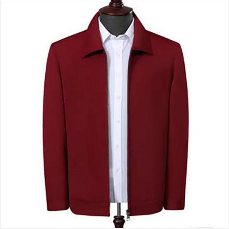 Men's Spring and Autumn Thin Section of The Large Size Lapel Jacket Dad's Jacket Men's Casual Business Comfortable Jacket