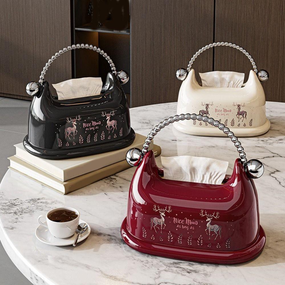 Decorative Tissue Storage Box High Aesthetic Napkin Holder Creative Desktop Tissue Holder  Kitchen