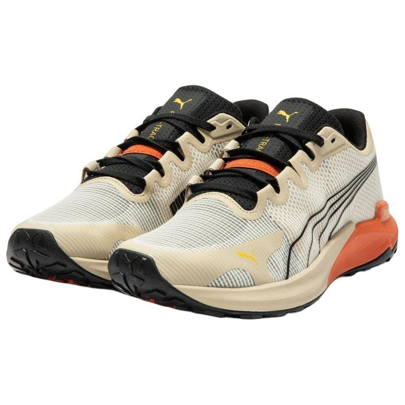 Puma Fast-Trac Nitro Sportstoff Rutschfest Abriebfest Low-Top Lässige Laufschuhe Herren Sneaker Beige Schwarz Orange 377044-09