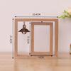 6 Inch Wooden Photo Frame Rotatable with Pendant Rotating Picture Frame Handmade Natural Wood Finish Double Sided Frame