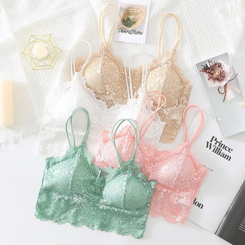 Plus Size Anti Exposure Lace Beautiful Back Bandeau Camisole Women Intimate Underwear
