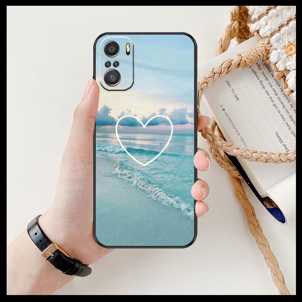 LIEBE herz Für Xiaomi Redmi Hinweis 10S 10 9T 9S 9 8T 8 7S 7 6 5A 5 Pro Max Weiche Schwarze Telefon Fall