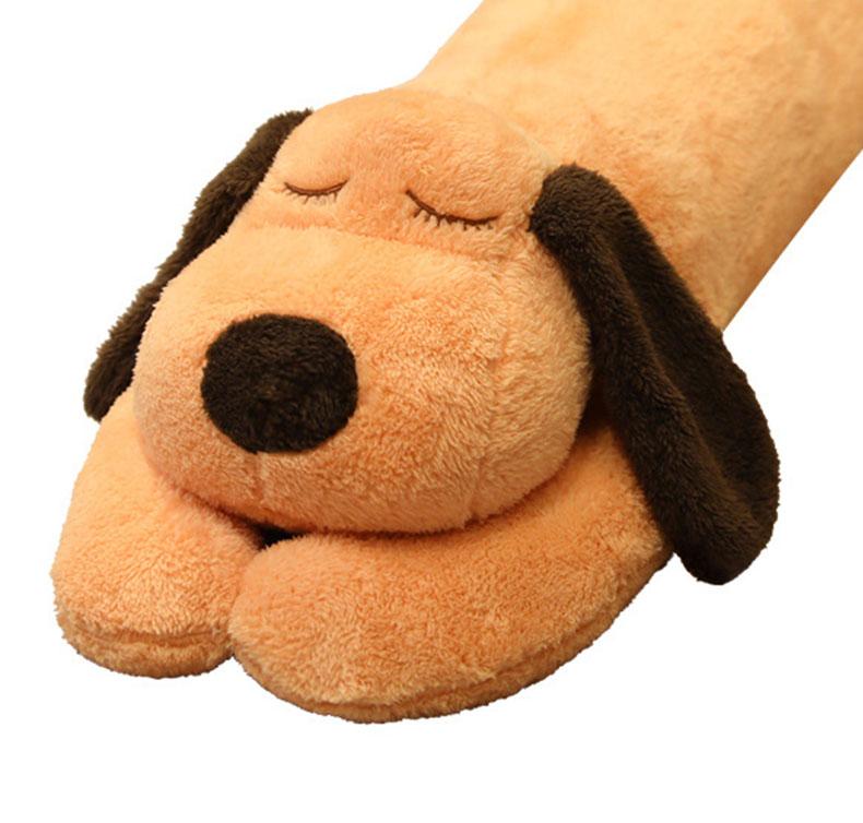 Dog Plush Toy Unisex PP Cotton Comfortable Cotton Wool Cute Long Pillow for Home Brown 60cm/23.6in