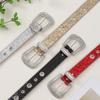 Rhinestones Belt for Women with Beaded Trim Glittering Buckle Hiphop Belt for Jeans Pants Fashion Decorative Waistband