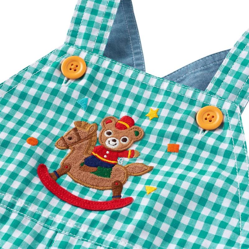 Stylish Kids' Clothing: Embroidered Trojan Horse & Bear Overalls, Shorts, and Jeans for Boys & Girls
