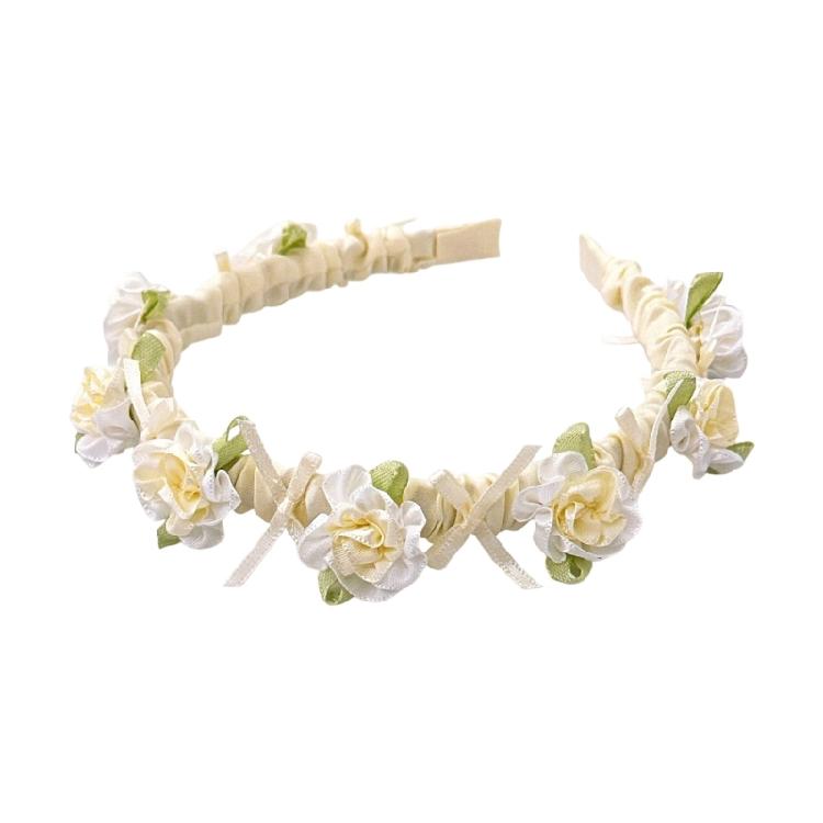 Stylish Plastic Hair Accessory Pearls Floral Accent Hairband Formal Casual Outfits Women Girls Long Wear Headwear