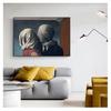 Magritte Leinwandbild Poster und Drucke Surrealismus Wandkunst Bilder für Heimdekoration Berühmtes Der Kuss Liebhaber Von Rene