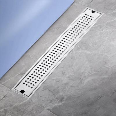 With Strainer Cover Shower Floor Drain Rectangle Shape Stainless Steel Bathroom Sink Strainer Anti-odor Removable Drain Filter