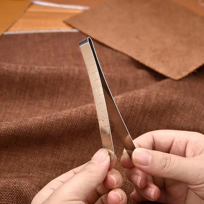 1/3pcs Metal Sewing Curling Clamp Sewing Clamp Measuring Ruler Quilting Clamp Fixing Ruler DIY Sewing Fixing Mark Sewing Tools