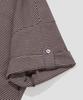 AGOD Roll-Up Snap Henley Neck Striped Half T-Shirt [Brown]