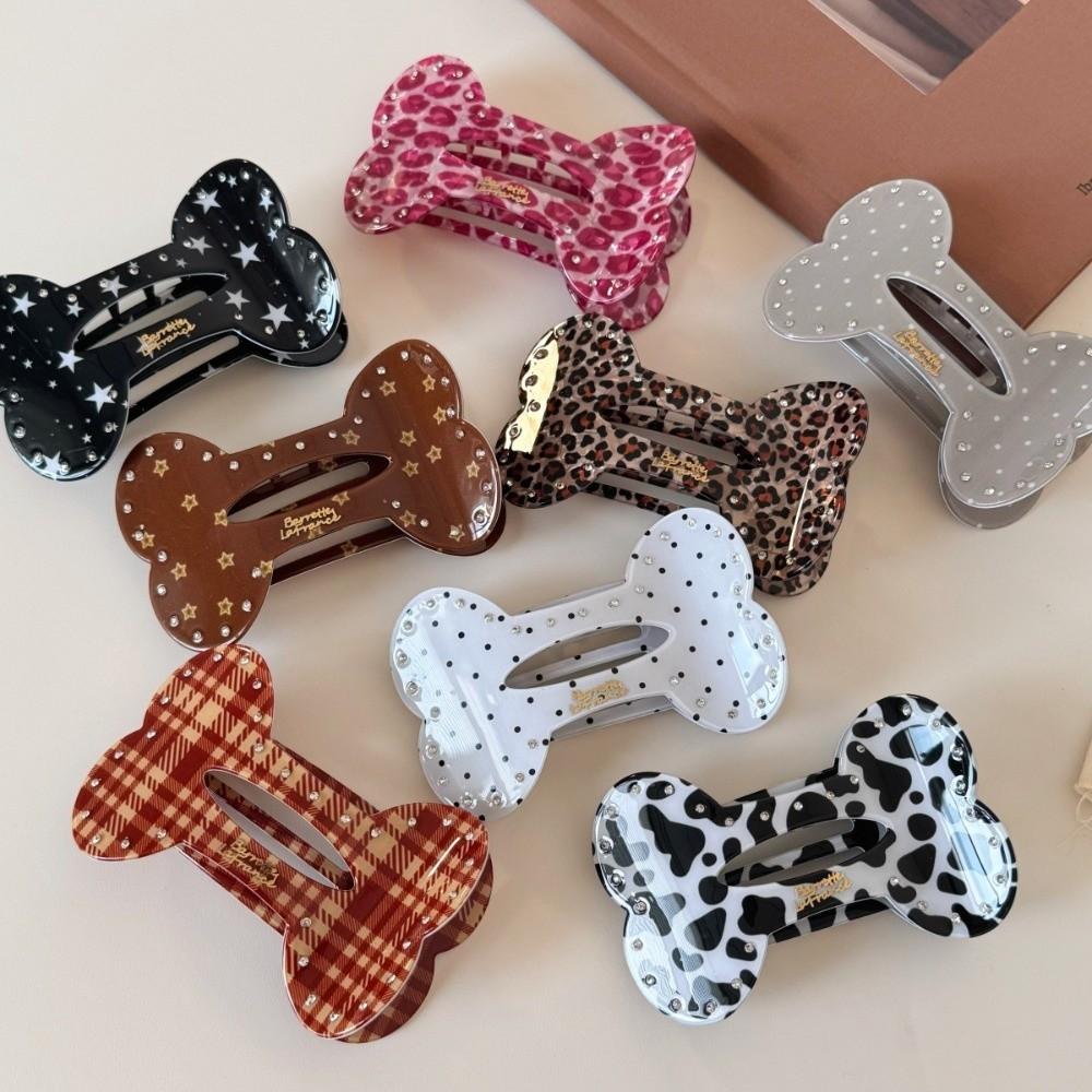 Rhinestone Flat Hair Claw Bone Shaped Hair Accessories Creative Hair Clip