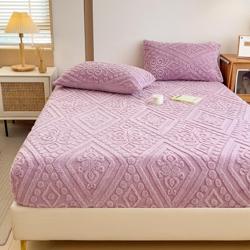 1 Stück Jacquard Bettdecke Verdicken Samt Matratzenbezug Warmhalten Spannbettlaken Staubdicht Rutschfest Matratzenschoner Elastische Laken