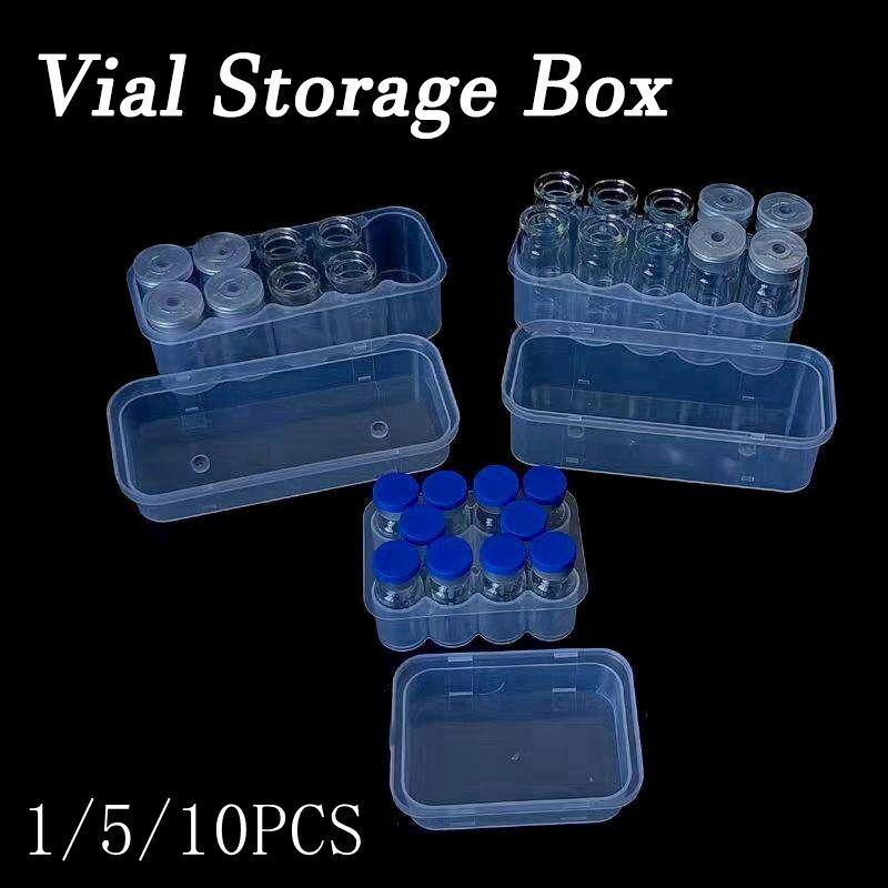 3/5/7/10Ml Vial Storage Case Stackable Microtube Storage Box Freezer Tube Box Peptide Vial Organizer Refrigerator Organizer Case Set