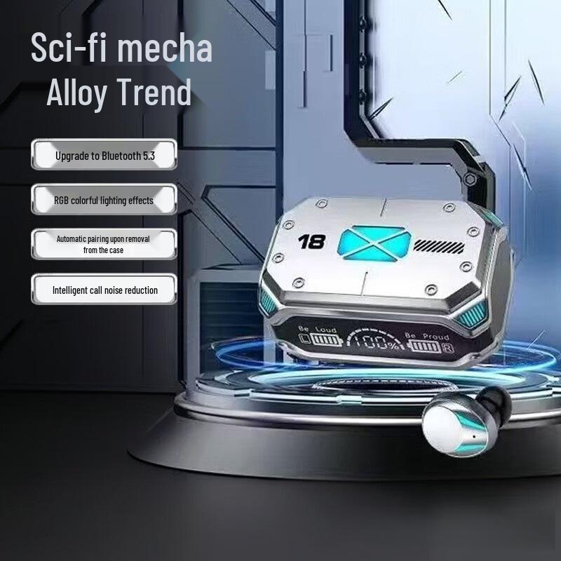 M41 True Wireless Mecha Earbuds: High-Quality Sound, Noise Cancelling, Long Battery Life, Tech-Inspired Design
