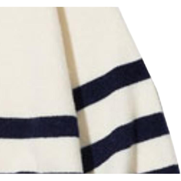 Uniqlo Striped High Neck Long Sleeve Knit Sweater Women Sweater Off-White 454697-01