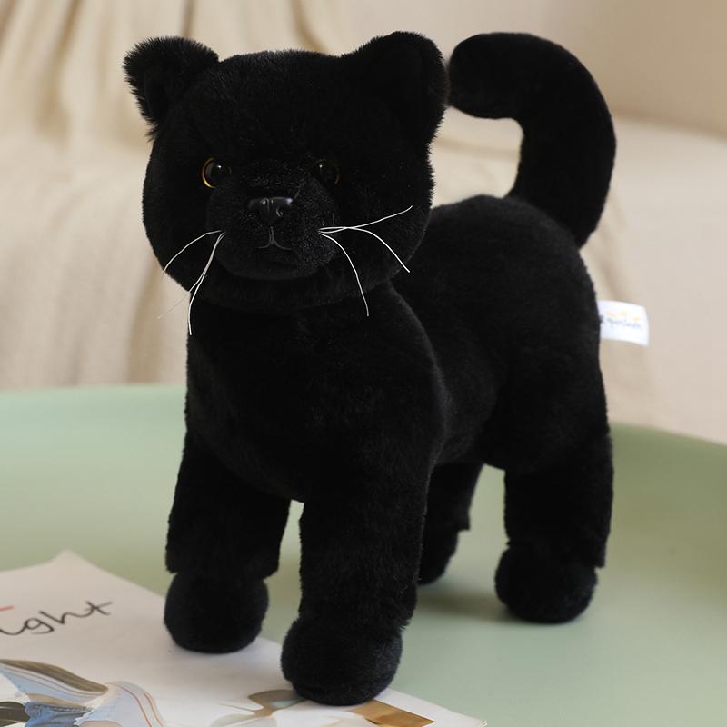 25CM Simulation Cat Doll Stuffed Animal Lifelike Pet Cat Toys Home Ornament Holiday Surprise Gift