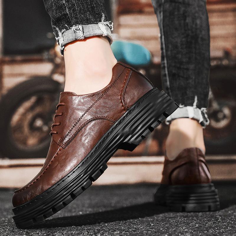 Men's Genuine Leather Shoes Casual Comfort Lace Up Work Shoes for Men Comfortable Oxford Shoes New Handmade Business Footwear