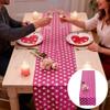 Love Heart Sequined Mesh Table Runner Valentines Day Table Flag  Birthday Celebration