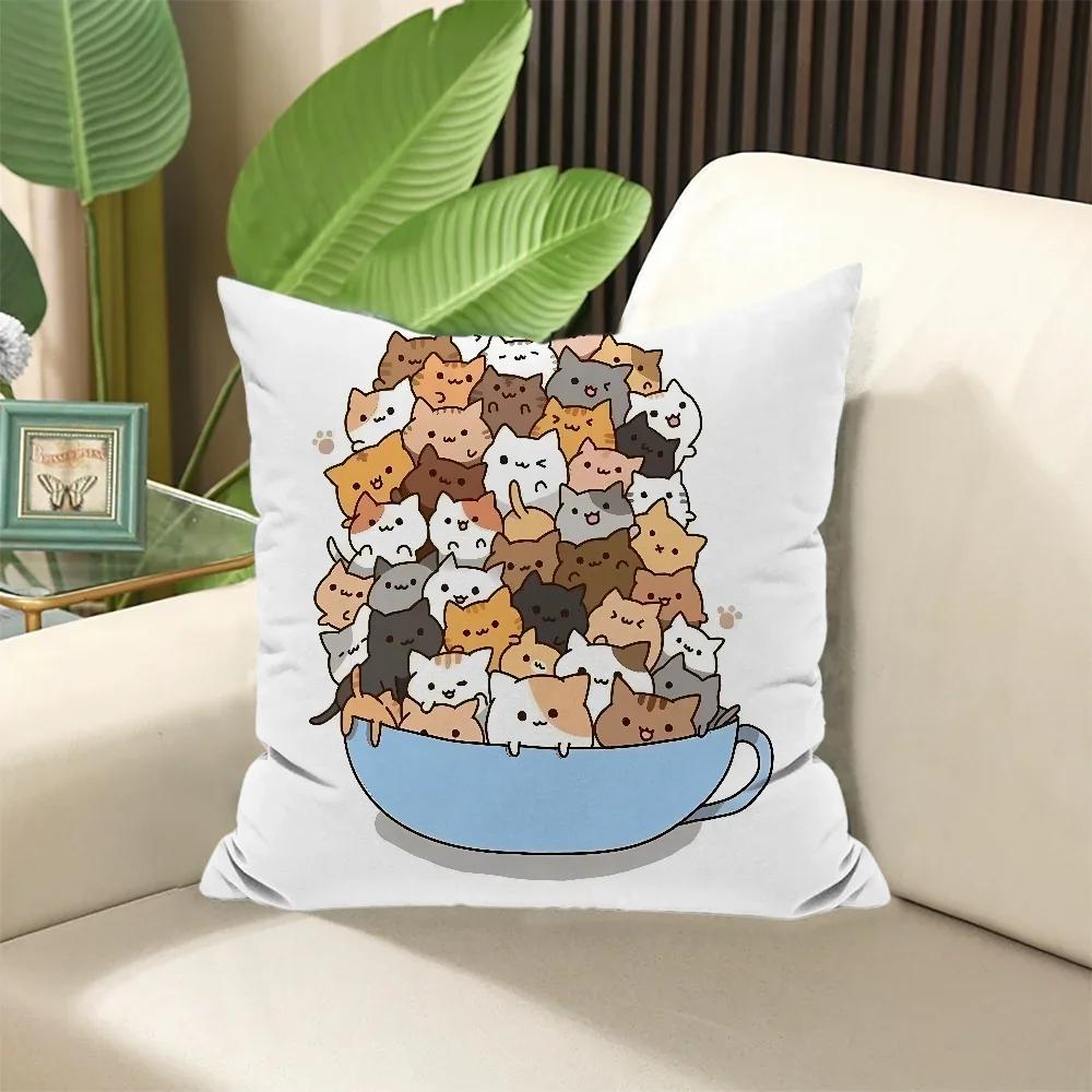 Kawaii Cat Decorative Pillows Anime Pillow Cover Sofa Cushions Cushion Covers Pillowcase x Body Fall Decor Bed Throw