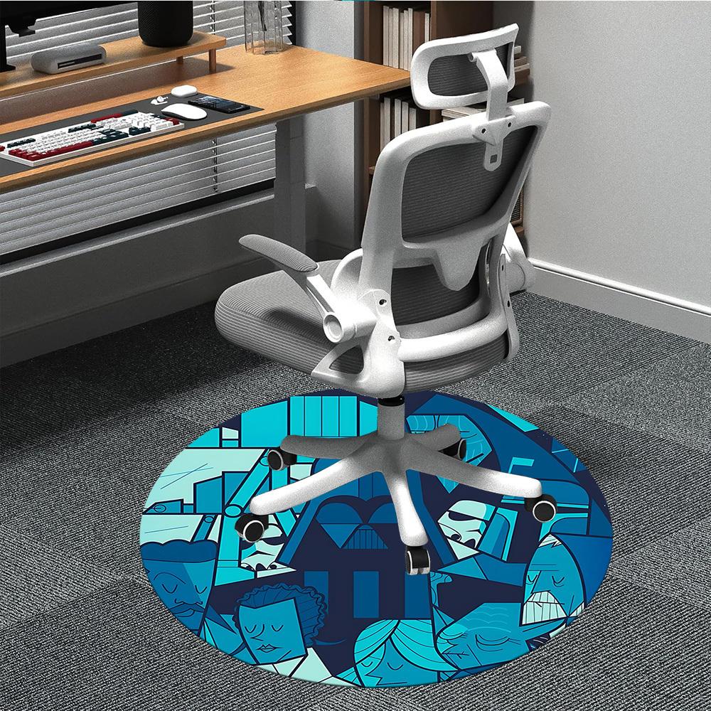 1pc Alien Illustration Office Round Area Rug, Under Office Chairs Bedroom Living Room Home Decor, Room Deco, Available in Various Sizes
