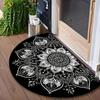 1Pcs Mandala Semi Circle Welcome Doormat Non-Slip for Outdoor Patio Porch Kitchen Bathroom Entryway Floor Mat