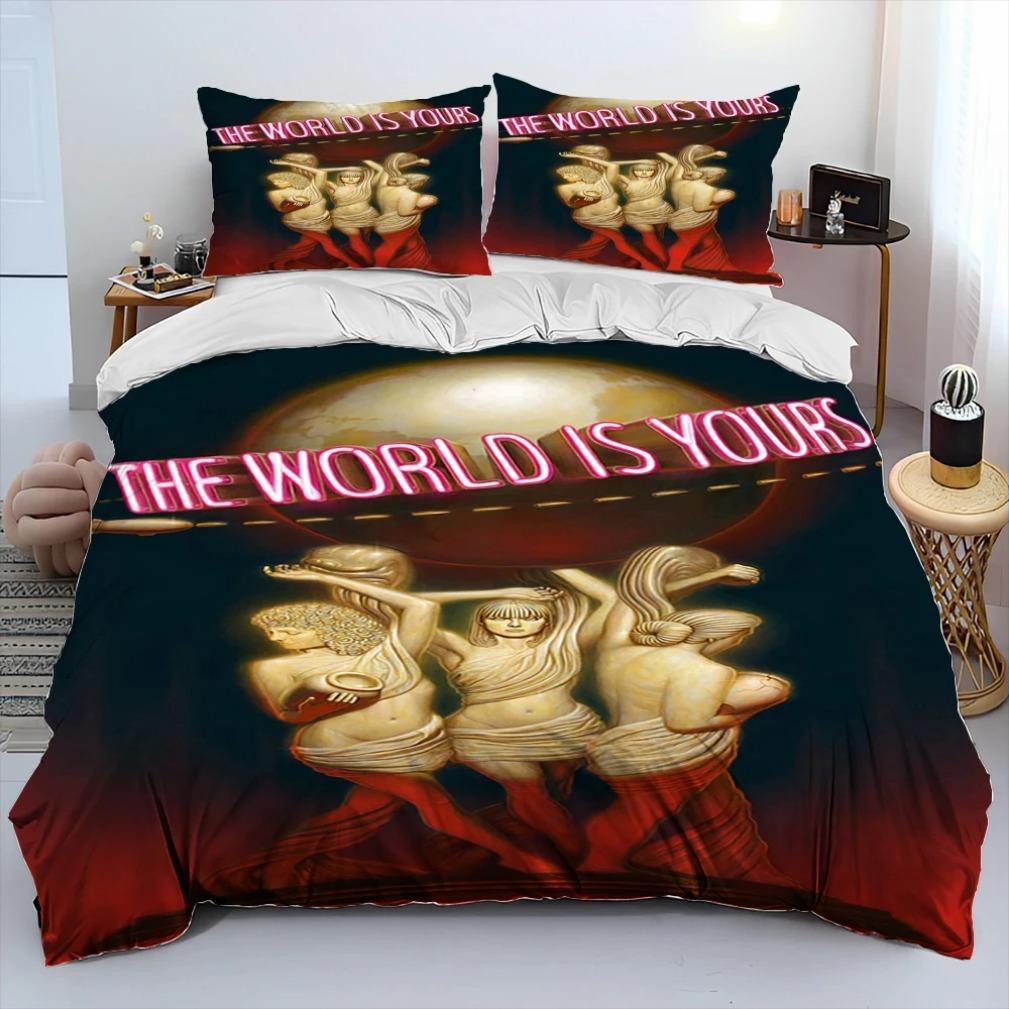 Tony Montana Scarfaces Duvet Cover Pillowcase Bedding Set Youth adults Girl Boys Bedroom Decoration 2/3pcs set Single Double