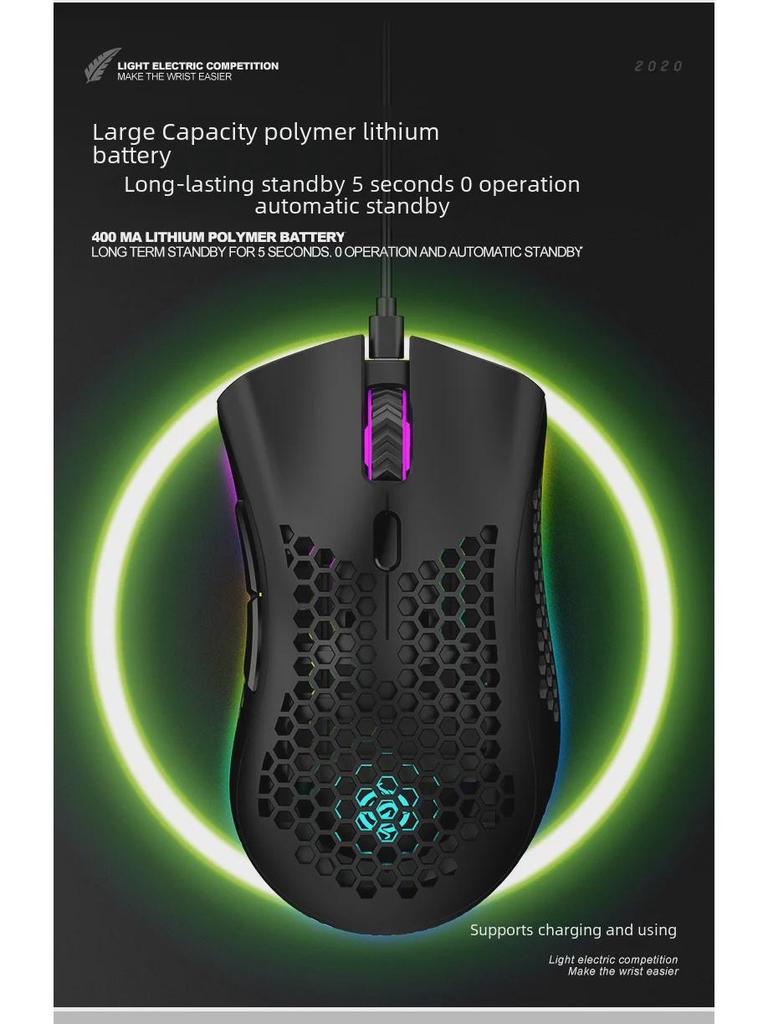Viper BM600 Wireless RGB Gaming Mouse - Lightweight, Luminous Design for Office & E-Sports