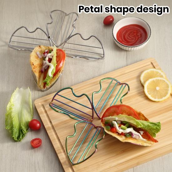 

Yousheng Taco Holder, стойка для хранения блинов из пищевой нержавеющей стали, поднос для сервировки тако с 4 отделениями для дома