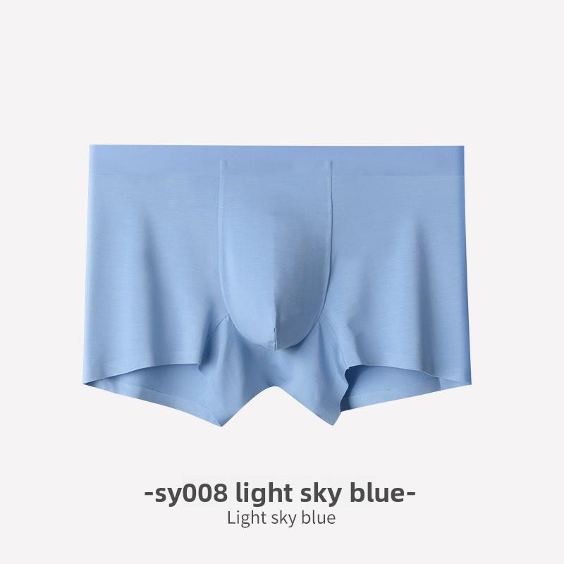 Men's Spring and Summer New Solid Color Seamless Breathable Mid Waist Briefs