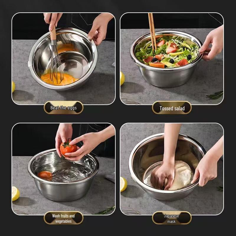 Sheng Er Dun 304 Stainless Steel Multi-Purpose Mixing Bowl