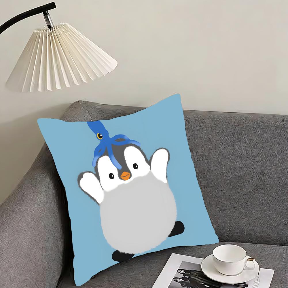 Penguin Cute Cushion Cover Pillowcase Ultra Soft Skin Friendly Fabric Cloud Like Comfort & Concealed Zipper