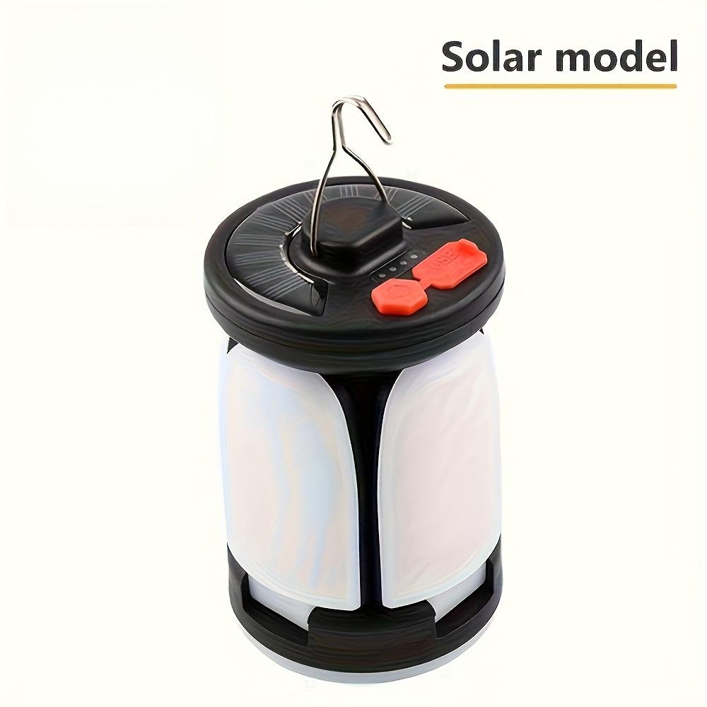 Portable Solar Camping Light,Hand-held Light with Hook LED Camping Light,Rechargeable and Foldable,Suitable for Tents, Offices, Emergency Lighting