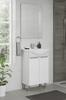 Bathroom cabinet with a washbasin on legs 85x60, standing, white Lily, with an elongated chrome tap