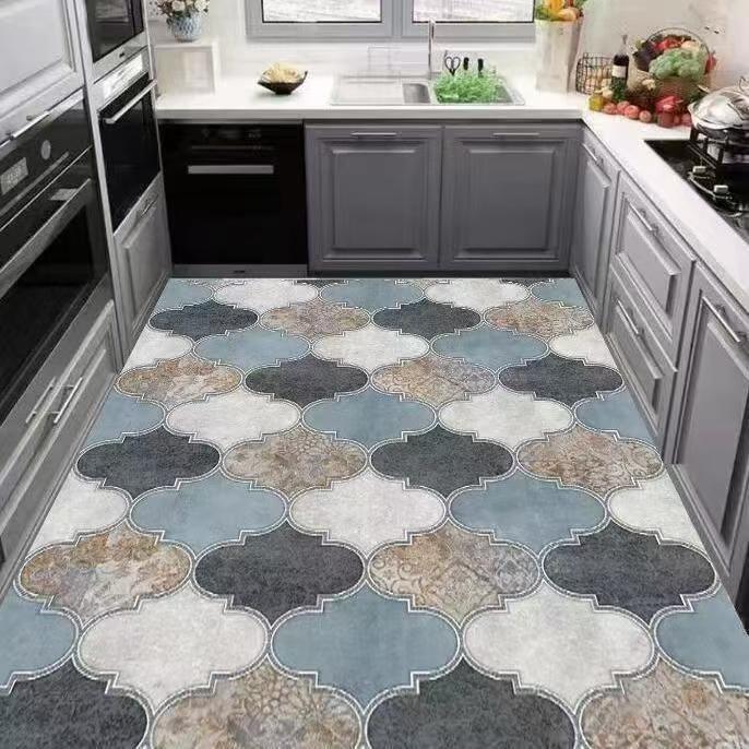 

Ковер для кухни ПВХ коврик для пола Водонепроницаемые кожаные ковры Длинный коврик Маслостойкий Нескользящий Коврики для ног Японский Домашний Декор Ковры 160x200cm