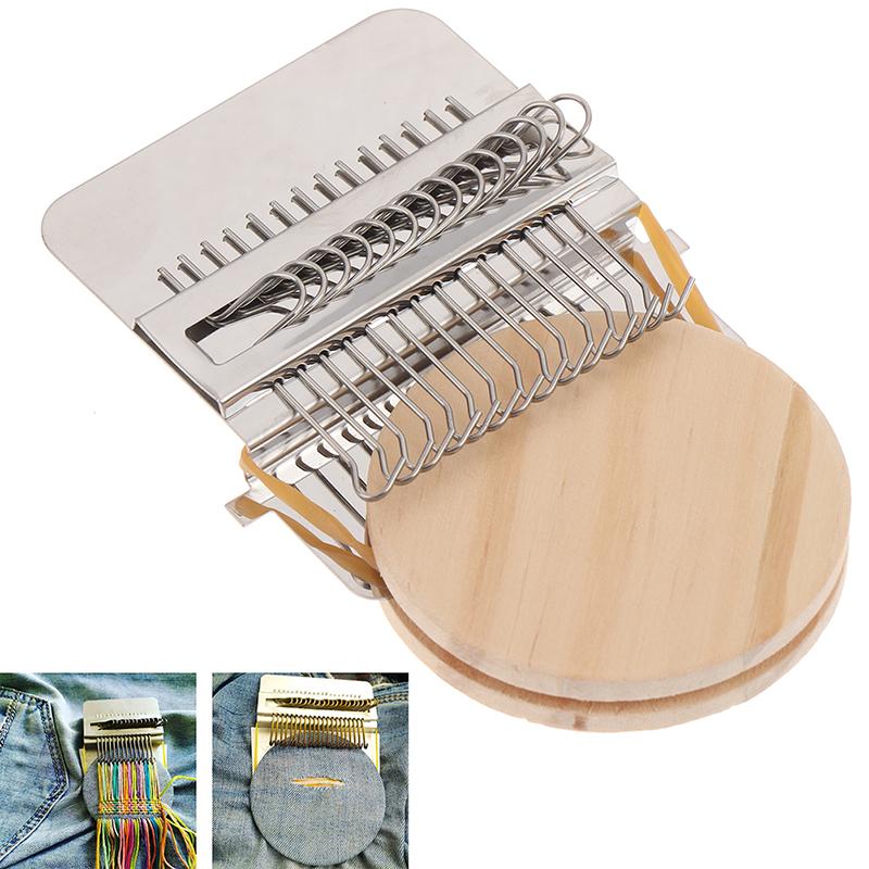 Mini Darning Loom Machine DIY Apparel Sewing Small Loom Small Mender Loom for Darning Machine with Instructions Accessories