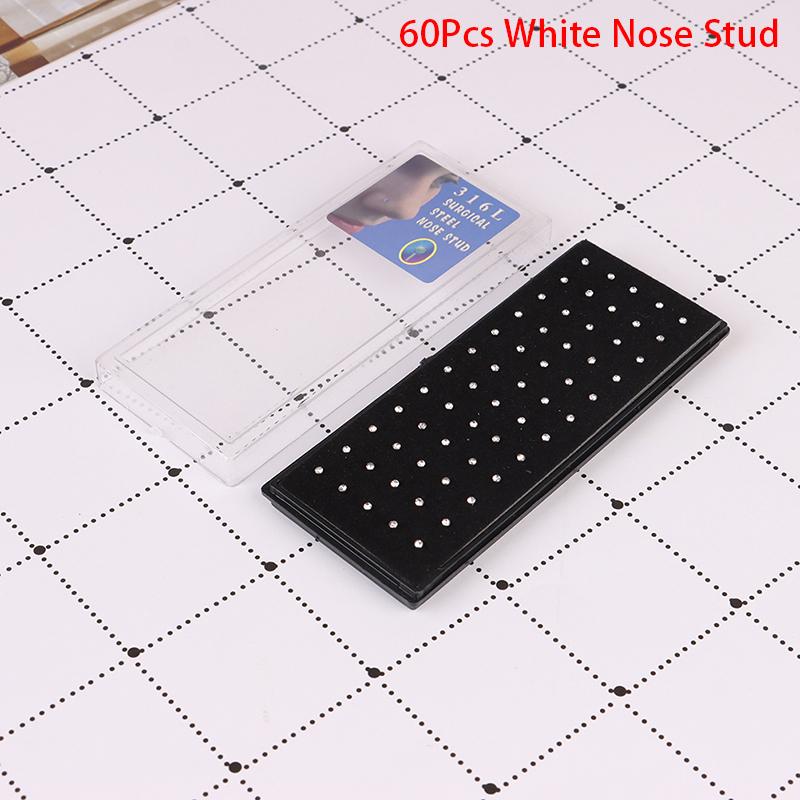 40/60Pcs Women Nose Piercing Ring Steel Silver Surgical Hoop Cartilage Stud