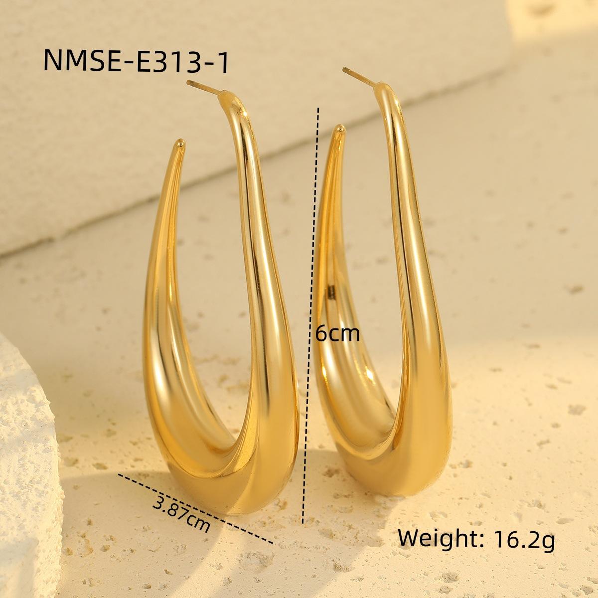 GEMCHIC Women s Stainless Steel Hollow U-Shape Geometric Earrings Studs Hypoallergenic Vintage Trendy Jewelry