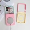Two-Color For XiaoMi Mix Flip 2 Phone Case Hinge Magnetic Wireless Charger PC Shell Shockproof Protective Back Cover