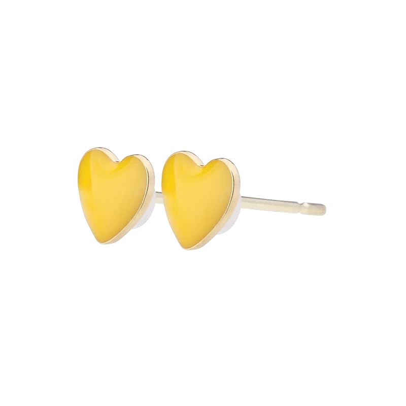 

LOKUMI earrings 12 colors to choose from x 2 sizes made in Japan 18k gold K18 post K18 Compatible with metal allergies Petit heart stud small Small