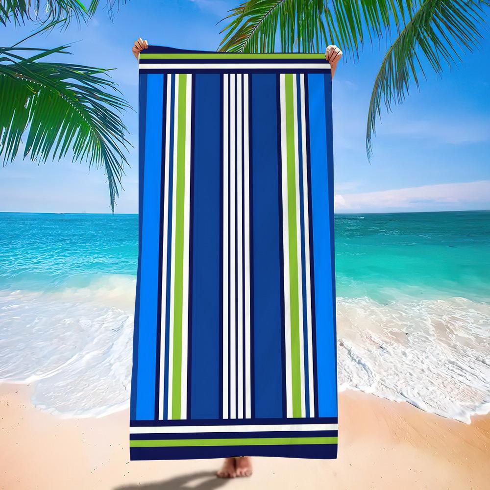 European And American Towel Cloth Printed Striped Beach Towel Adult Swimming Bath Towel Microfiber Beach Towel