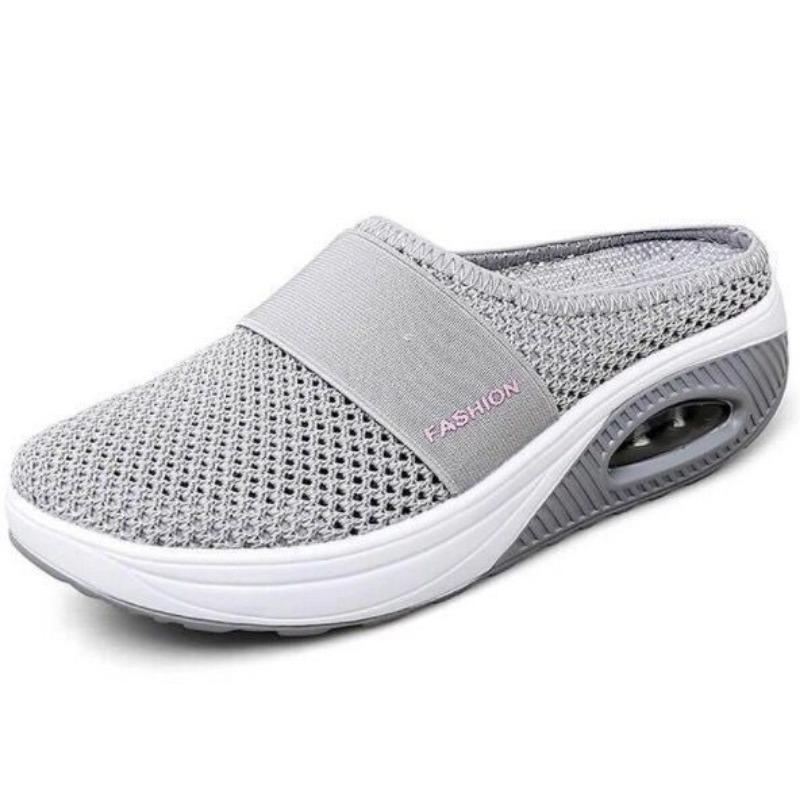 Xia's new large-size lazy one-pedal bag head mesh thick-soled slippers women's slope heel slippers women's