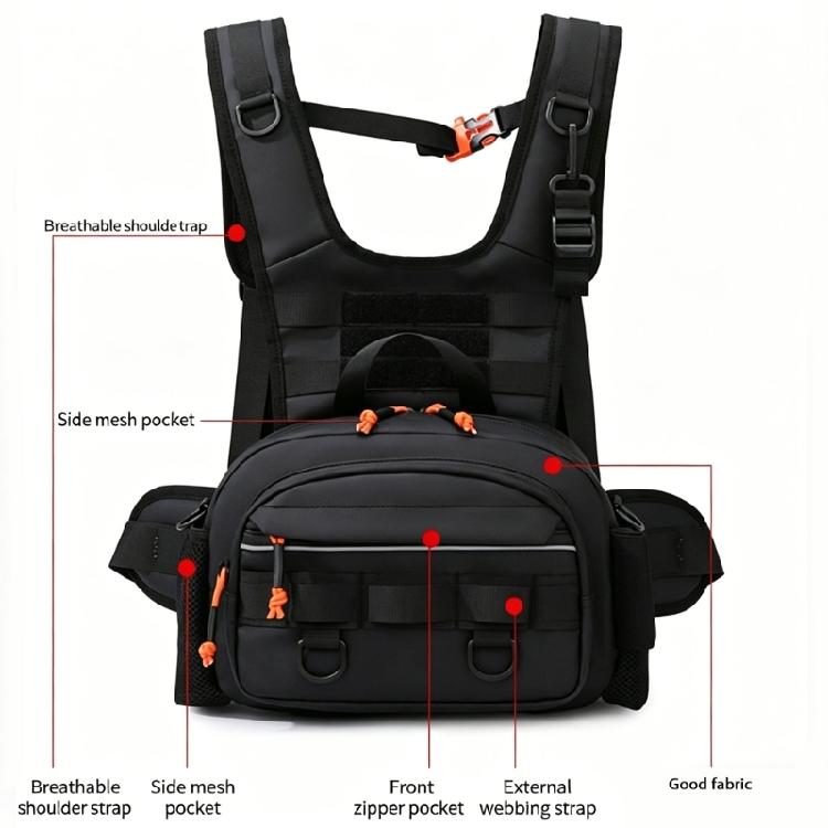 Zaino a Gilet Sportivo Borse Borsa da Petto per Pesca Borsa da Pesca Esterna Antigraffio Borsa da Petto Antispruzzo Multicolore