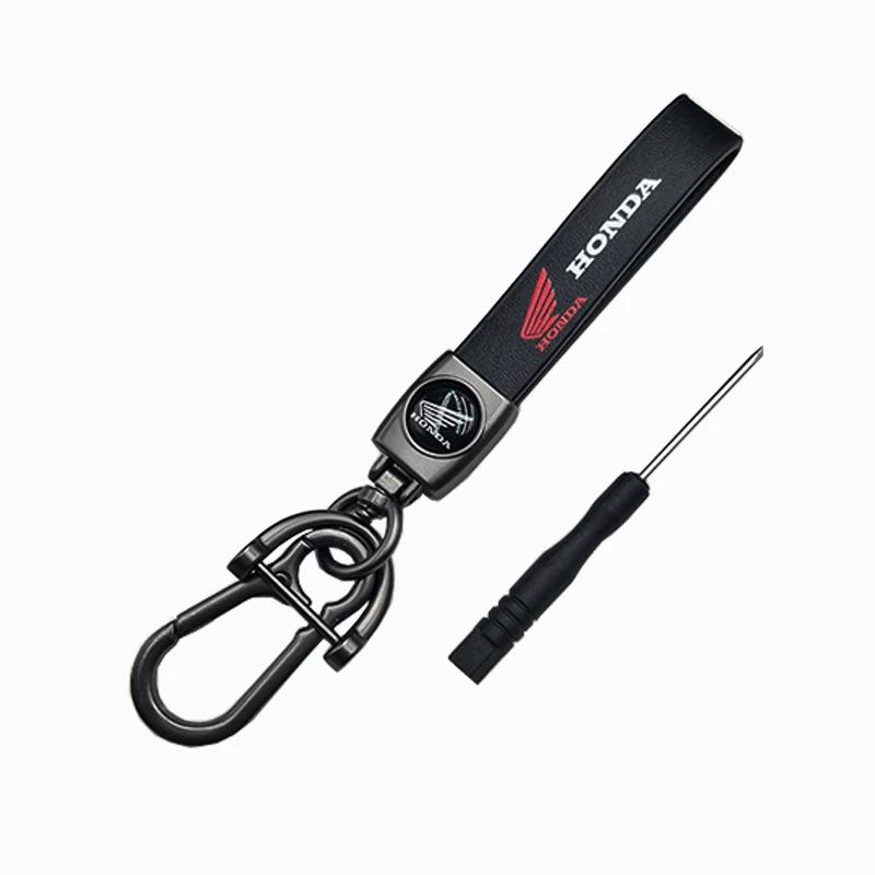 New Honda Motorcycle Leather Keychain Key Ring For HONDA Hornet CBR CB Shadow PCX VFR XADV Forza Monkey HONDA AccessoriesOW3